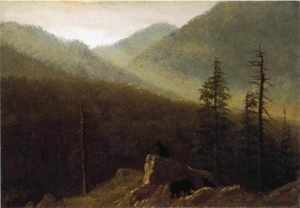 Bears In The Wilderness by Albert Bierstadt