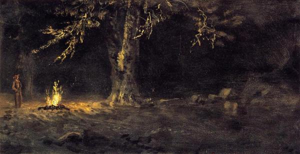 Campfire, Yosemite Valley by Albert Bierstadt