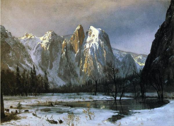 Albert Bierstadt Cathedral Rocks, Yosemite Valley, California