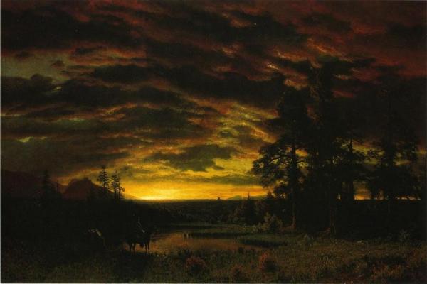 Evening On The Prairie by Albert Bierstadt