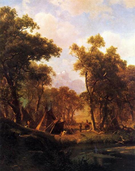 Indian Encampment, Shoshone Village by Albert Bierstadt