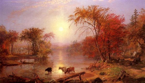 Indian Summer - Hudson River by Albert Bierstadt