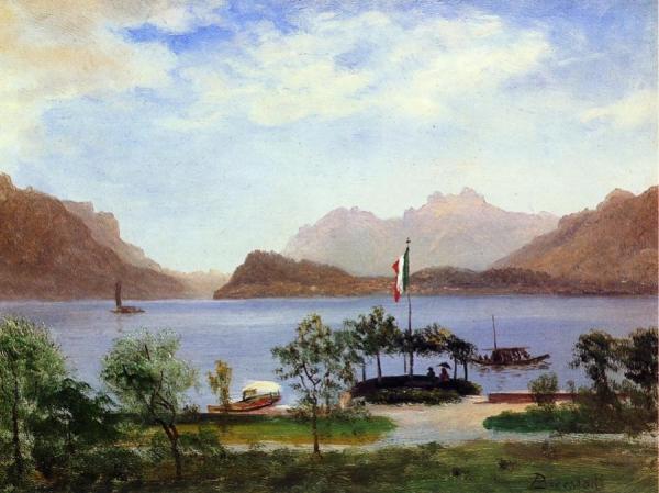 Italian Lake Scene by Albert Bierstadt