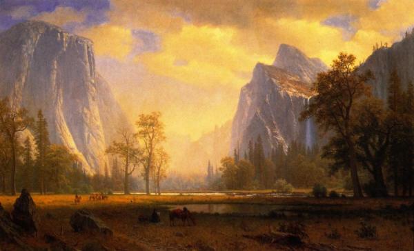 Looking Up The Yosemite Valley by Albert Bierstadt