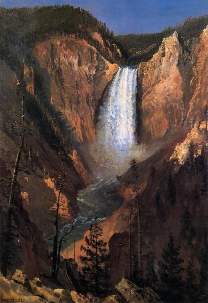 Lower Yellowstone Falls by Albert Bierstadt