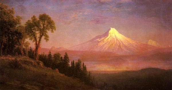 Mount St. Helens, Columbia River, Oregon by Albert Bierstadt