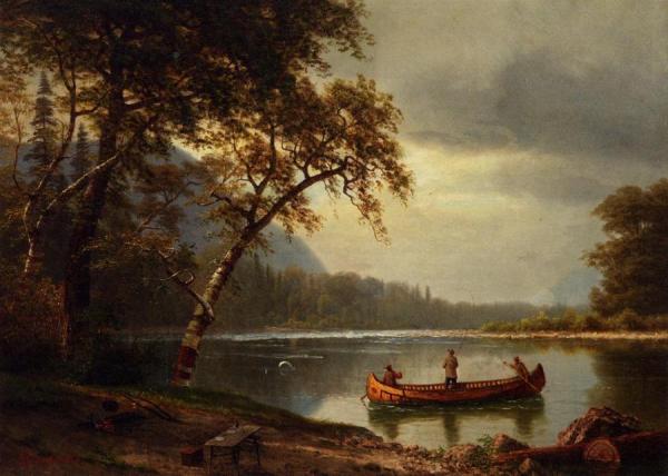 Salmon Fishing On The Cascapediac River by Albert Bierstadt