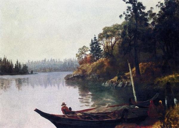 Salmon Fishing On The Northwest Coast by Albert Bierstadt