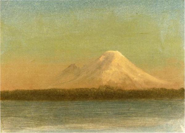 Snow-capped Moutain At Twilight by Albert Bierstadt
