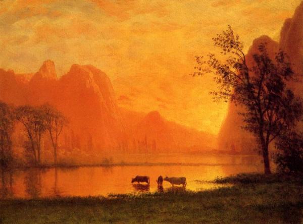 Sundown At Yosemite by Albert Bierstadt Oil Painting Reproductions