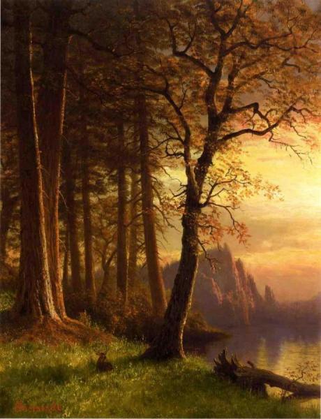 Sunset In California - Yosemite by Albert Bierstadt