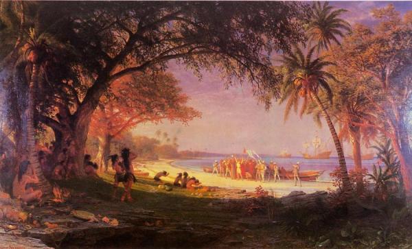 The Landing Of Columbus by Albert Bierstadt