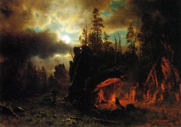 The Trapper's Camp by Albert Bierstadt