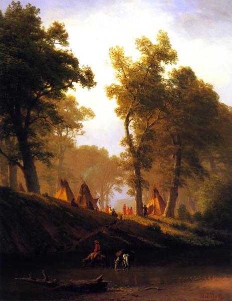 The Wolf River, Kansas by Albert Bierstadt