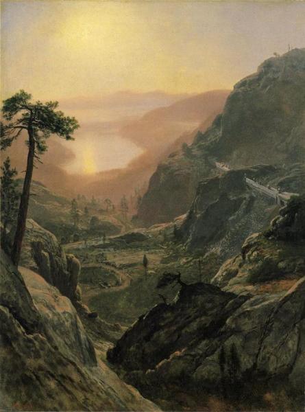 View Of Donner Lake, California by Albert Bierstadt