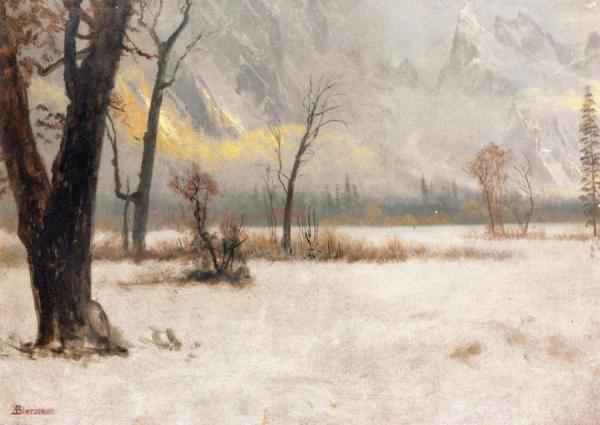 Winter Landscape by Albert Bierstadt Oil Painting Reproductions