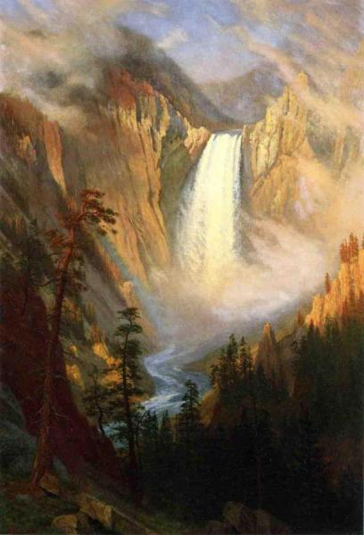 Yellowstone Falls by Albert Bierstadt