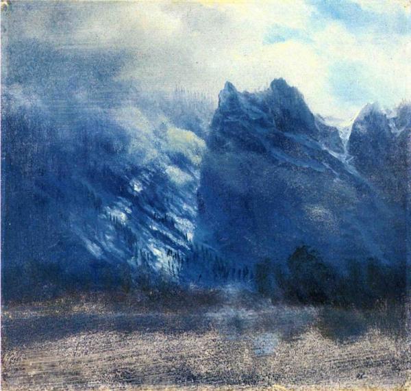 Yosemite Valley - Twin Peaks by Albert Bierstadt Oil Painting Reproductions