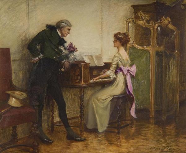 Music by Albert Chevallier Tayler Oil Painting Reproductions