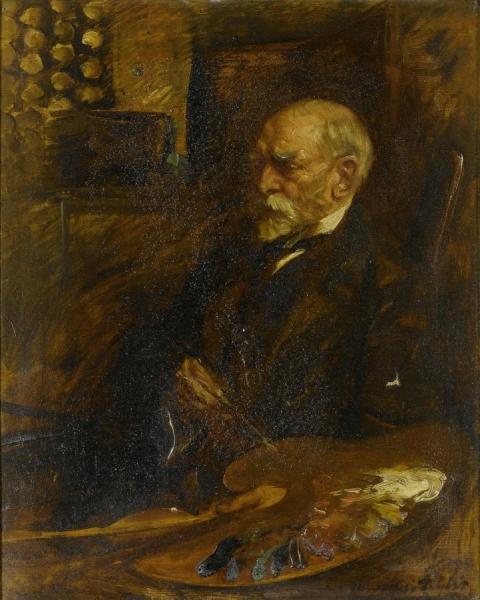 Portrait Of Sir Edward John Poynter, Pra by Albert Chevallier Tayler Oil Painting Reproductions