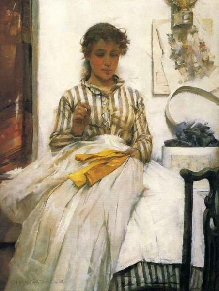 The Yellow Ribbon by Albert Chevallier Tayler