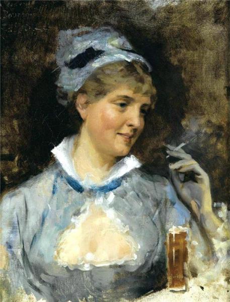 At The Bar by Albert Edelfelt Oil Painting Reproductions