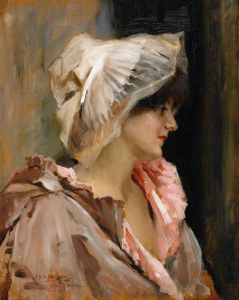 Parisian Lady In A Peignoir by Albert Edelfelt