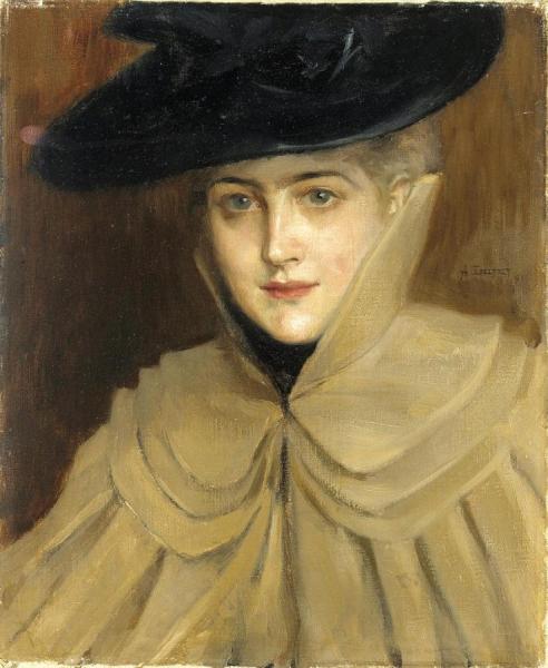 Portrait Of A Young Woman by Albert Edelfelt