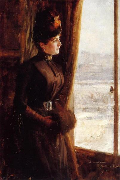 Portrait Of Madame Vallery-radot by Albert Edelfelt