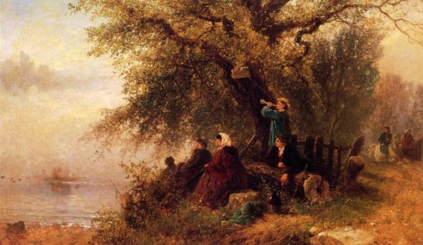 The Ferry Landing by Albert Fitch Bellows Oil Painting Reproductions