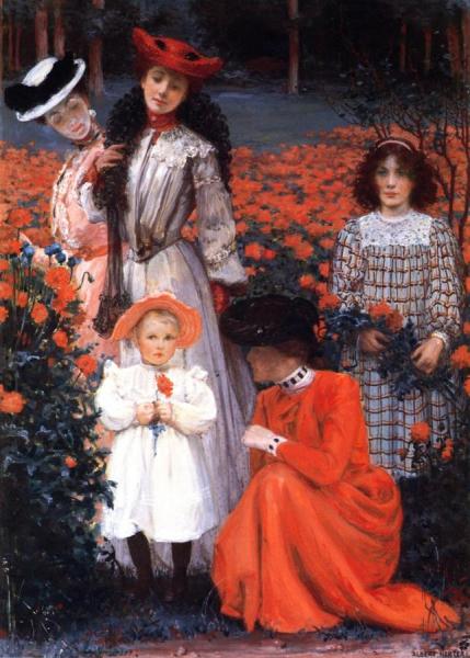 The Family Group by Albert Herter Oil Painting Reproductions