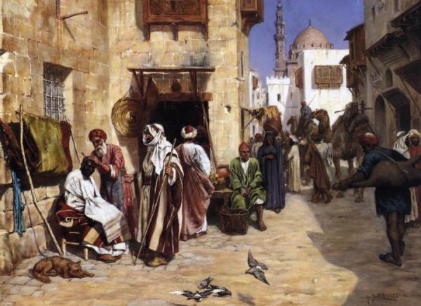 The Barber's Shop by Albert Joseph Franke Oil Painting Reproductions