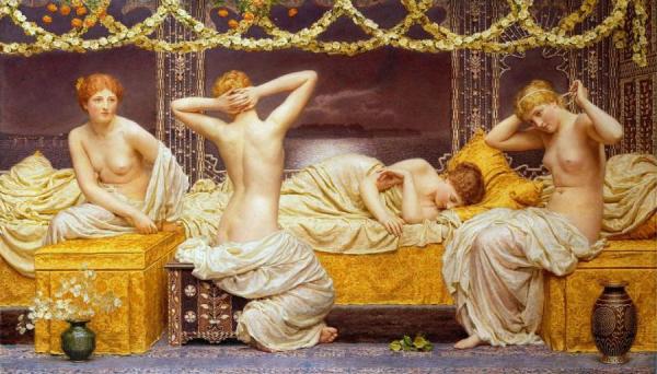 Summer Night by Albert Joseph Moore Oil Painting Reproductions