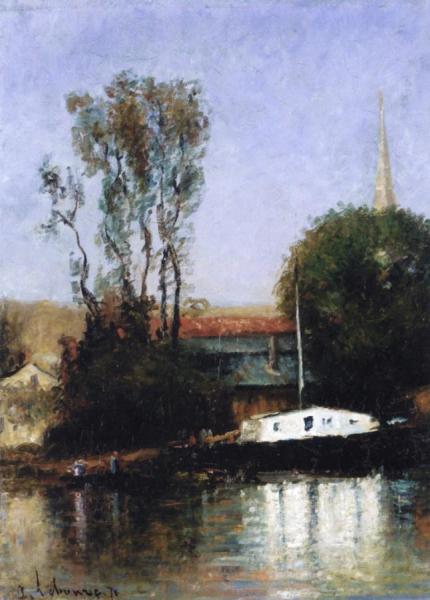 A Boat On The Seine by Albert Lebourg
