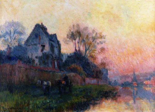 Banks Of The Seine At Chatou by Albert Lebourg