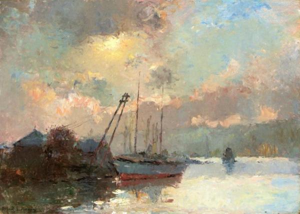 Albert Lebourg Near Rouen, Sunset