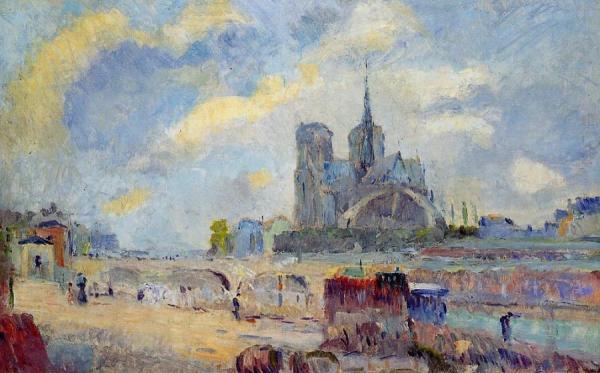 Notre-dame De Paris And The Bridge Of The Archeveche by Albert Lebourg Oil Painting Reproductions