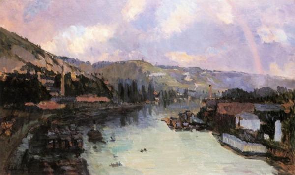 Rainbow Over The Seine, Rouen by Albert Lebourg