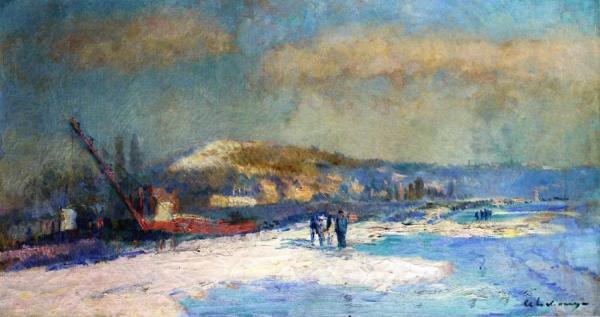 Rouen, La Côte Sainte Catherine Vue De La Rive Gauche by Albert Lebourg