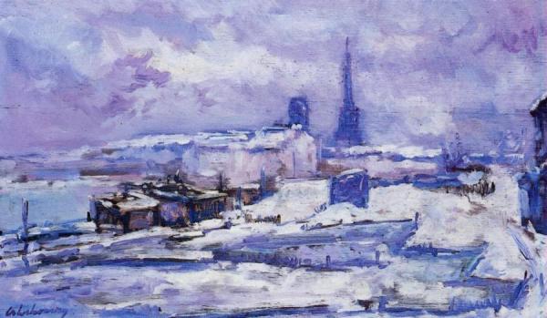 Rouen, Snow Effect by Albert Lebourg