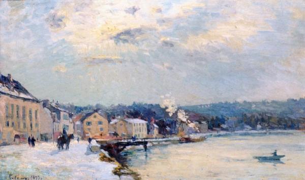 Snow At Bougival, Winter Sunlight by Albert Lebourg Oil Painting Reproductions