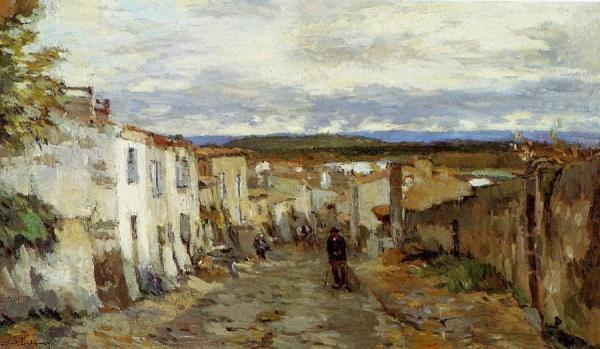 Street In Pont Du Chateau by Albert Lebourg