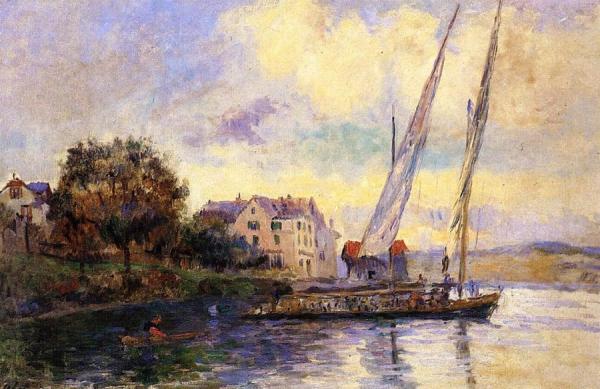 The Banks Of Lake Geneva, St. Gingolph by Albert Lebourg Oil Painting Reproductions