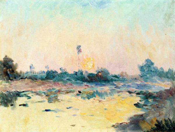 The Banks Of The Allier At Sunset by Albert Lebourg