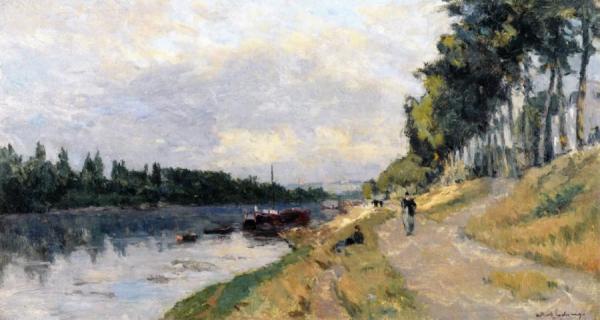The Banks Of The Seine At Puteaux by Albert Lebourg