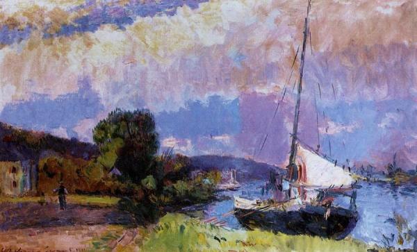 The Banks Of The Seine: Caumont In Summer by Albert Lebourg