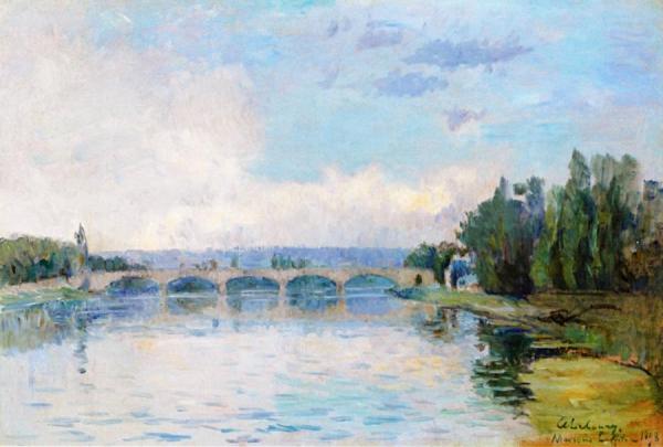 The Bridge At Maisons-laffitte by Albert Lebourg