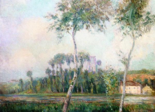 The Pond At Moulineux, Morning by Albert Lebourg