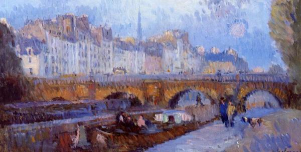The Pont Neuf And The Monnaie Lock by Albert Lebourg