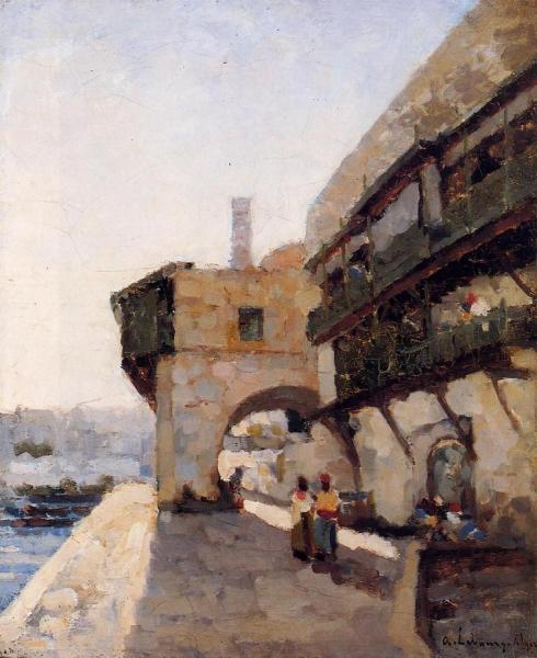 The Quay De L'amiraute In Algiers by Albert Lebourg